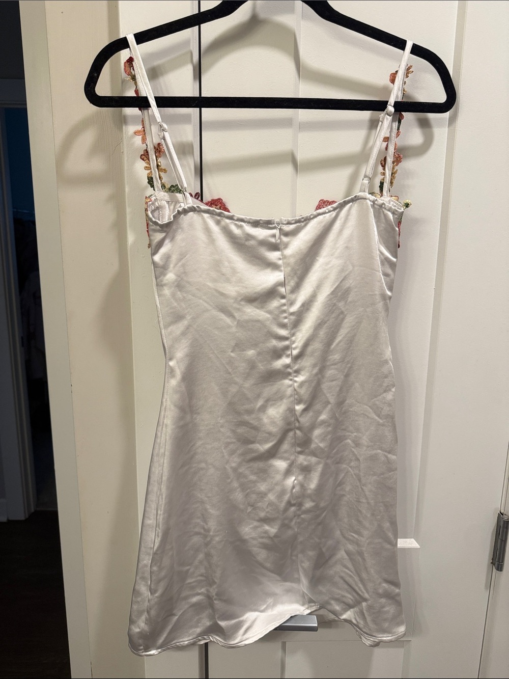 Princess Polly White Satin Mini Dress with Pink & Green Floral - Picture 5 of 7